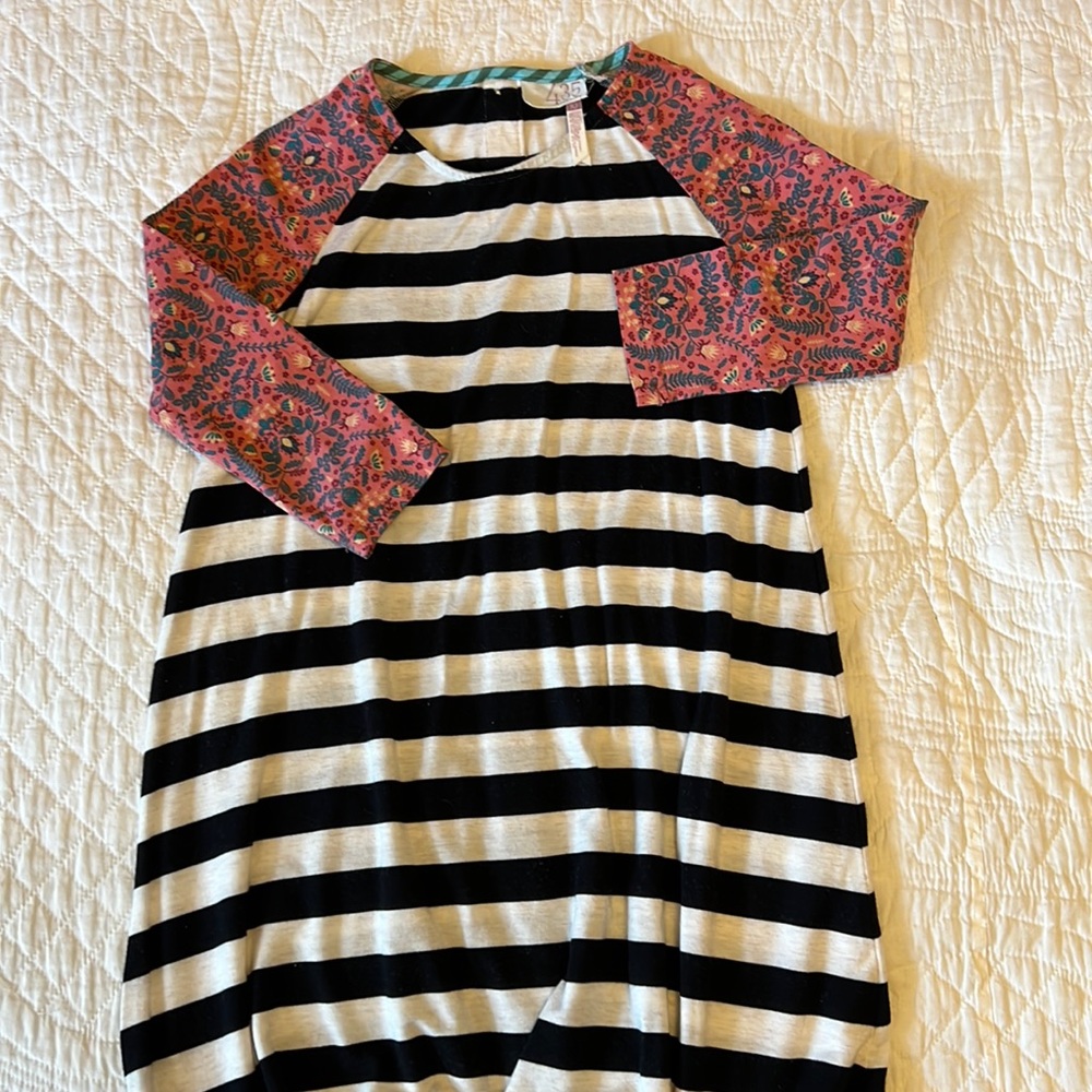 Matilda Jane Girls Dress Incantation 435 Collection Black Striped EUC - Picture 2 of 8